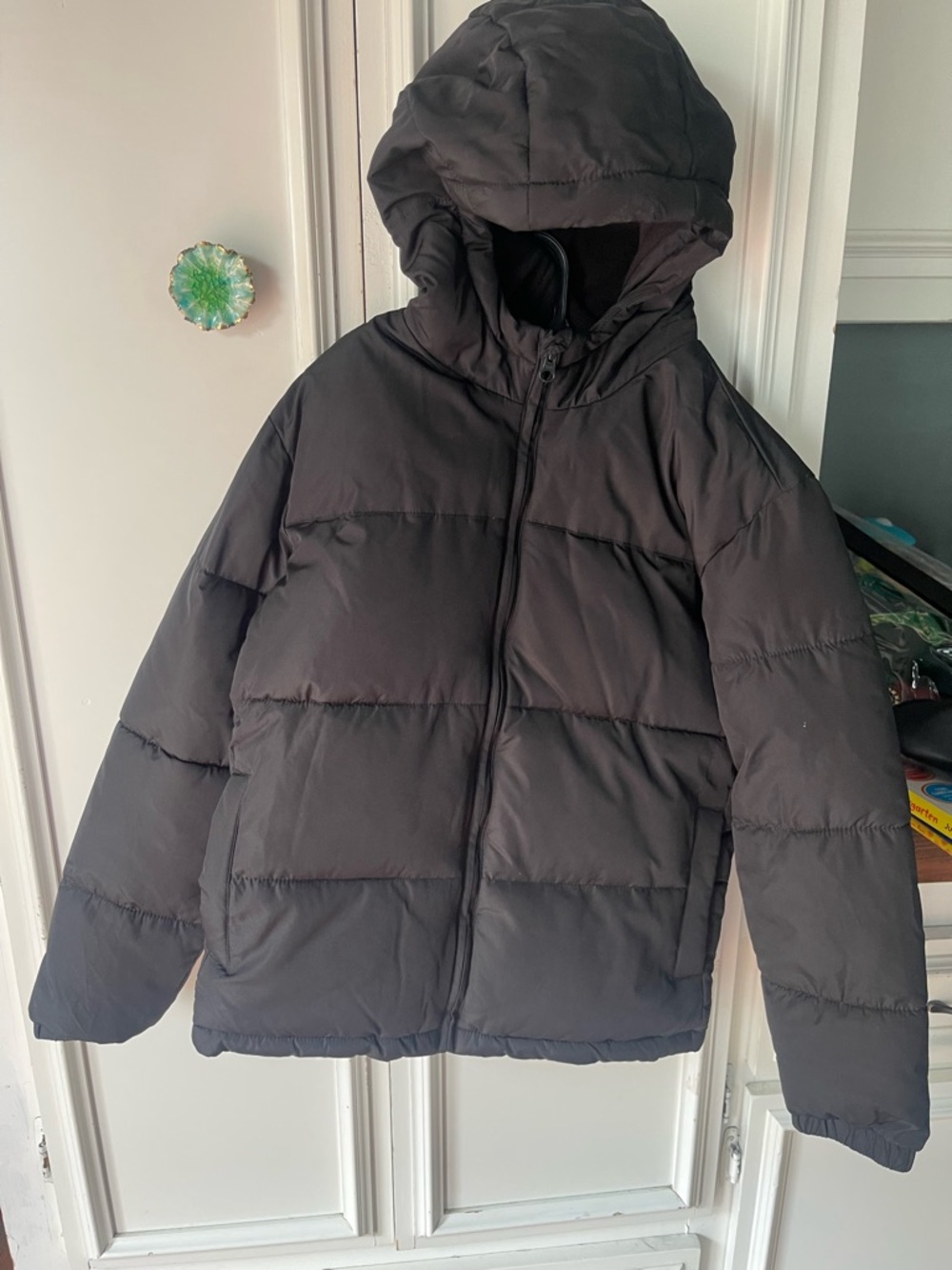 Old Navy Black Hooded Puffer Jacket